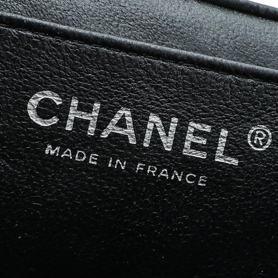 Chanel Black CC Nubuck Clutch On Chain