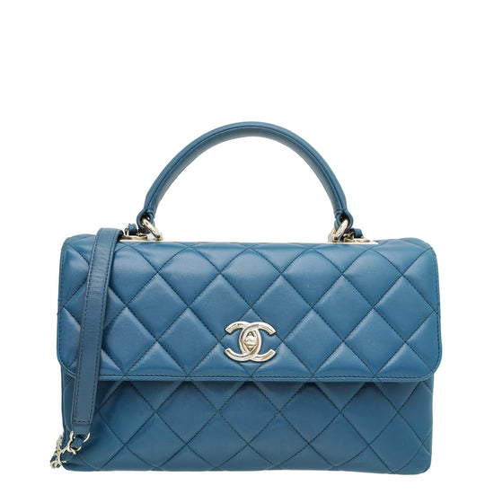 Chanel, boy bag in metallic blue Leather Patent leather ref.1002674 - Joli  Closet