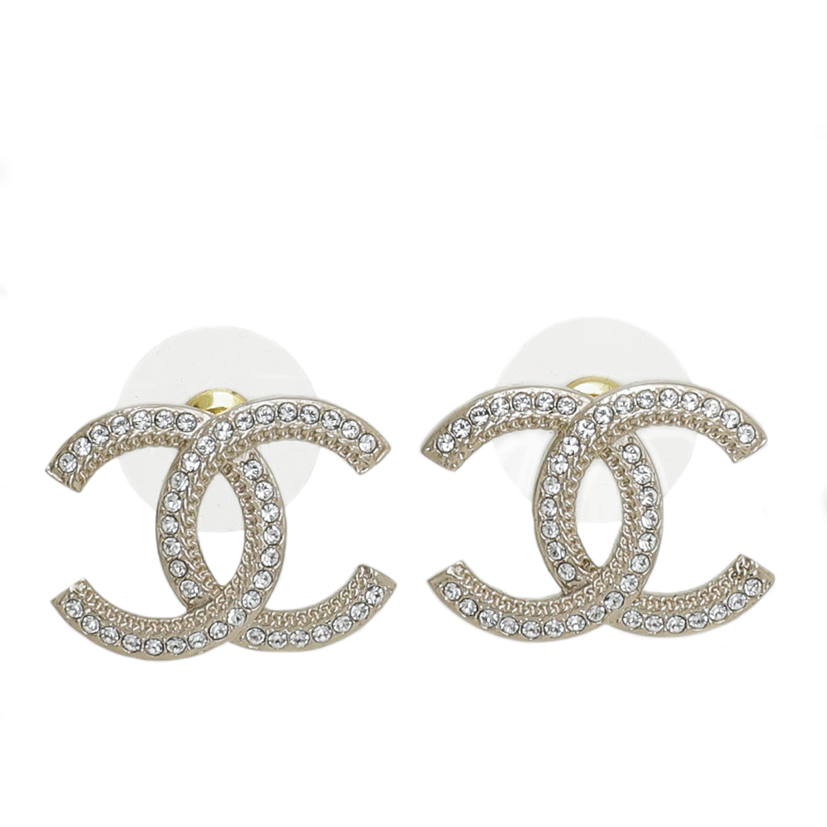 Chanel Gold CC Crystal Earrings