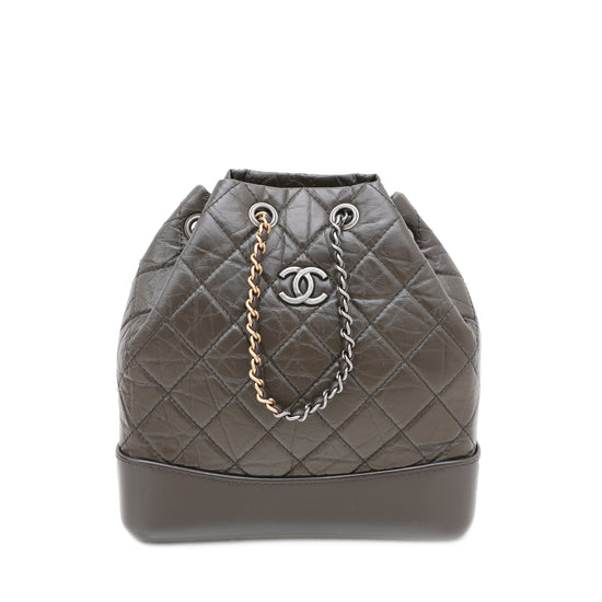 Chanel Dark Olive CC Gabrielle Small Backpack Bag