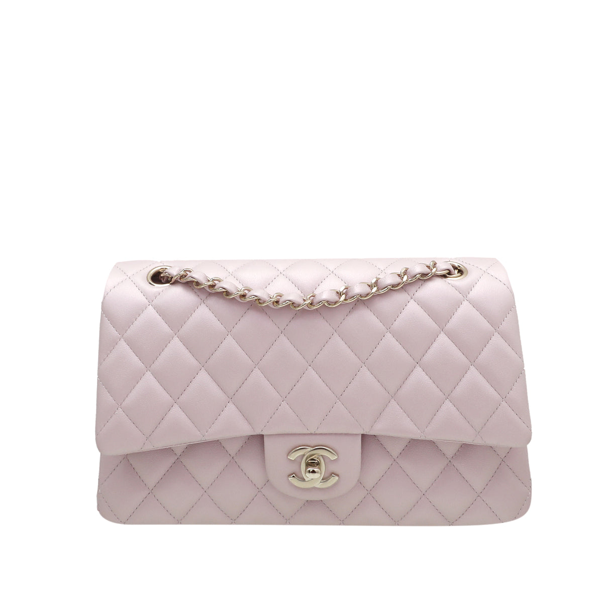 Chanel Metallic Pink Iridescent Classic Double Flap Bag – The Closet