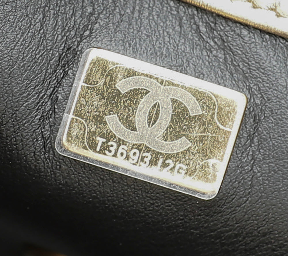 Chanel Metallic Gold Crystal Logo Multichain Top Handle Bag-Chanel-THE CLOSET