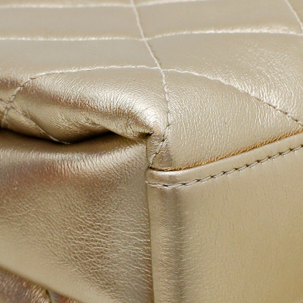 Chanel Metallic Gold Crystal Logo Multichain Top Handle Bag-Chanel-THE CLOSET