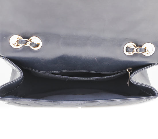 Chanel Navy Blue CC Bordered Flap Shoulder Bag