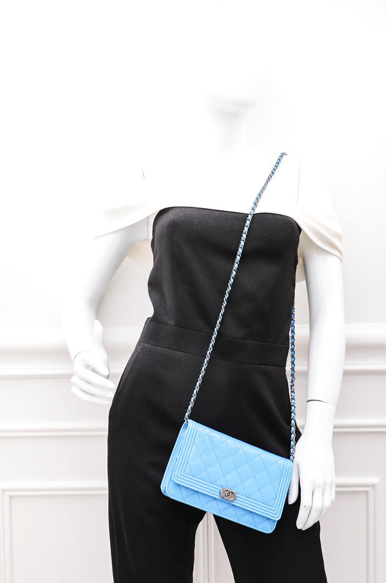 Chanel Blue Boy Wallet on Chain Small-Chanel-THE CLOSET