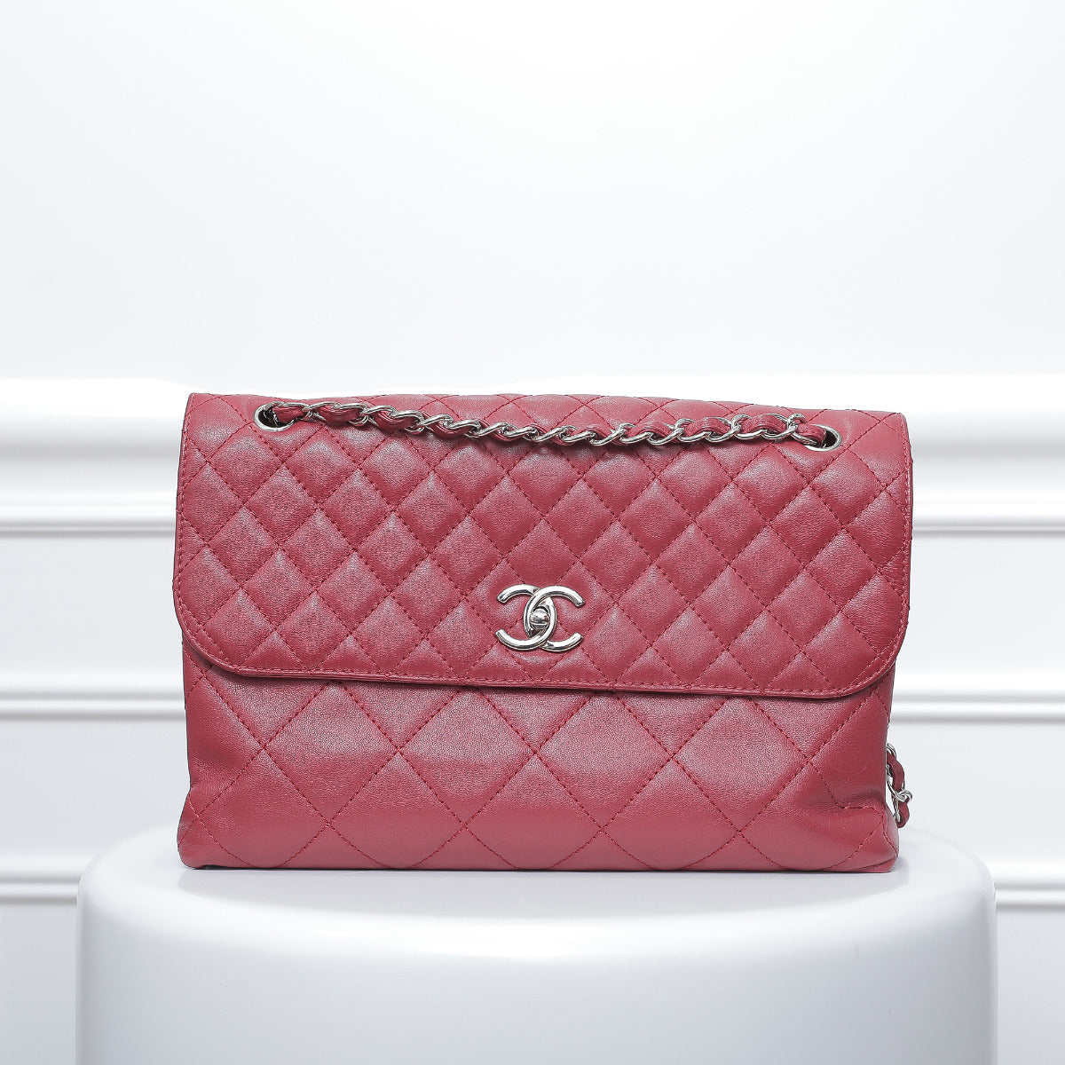 Chanel Red Business Flap Jumbo Bag