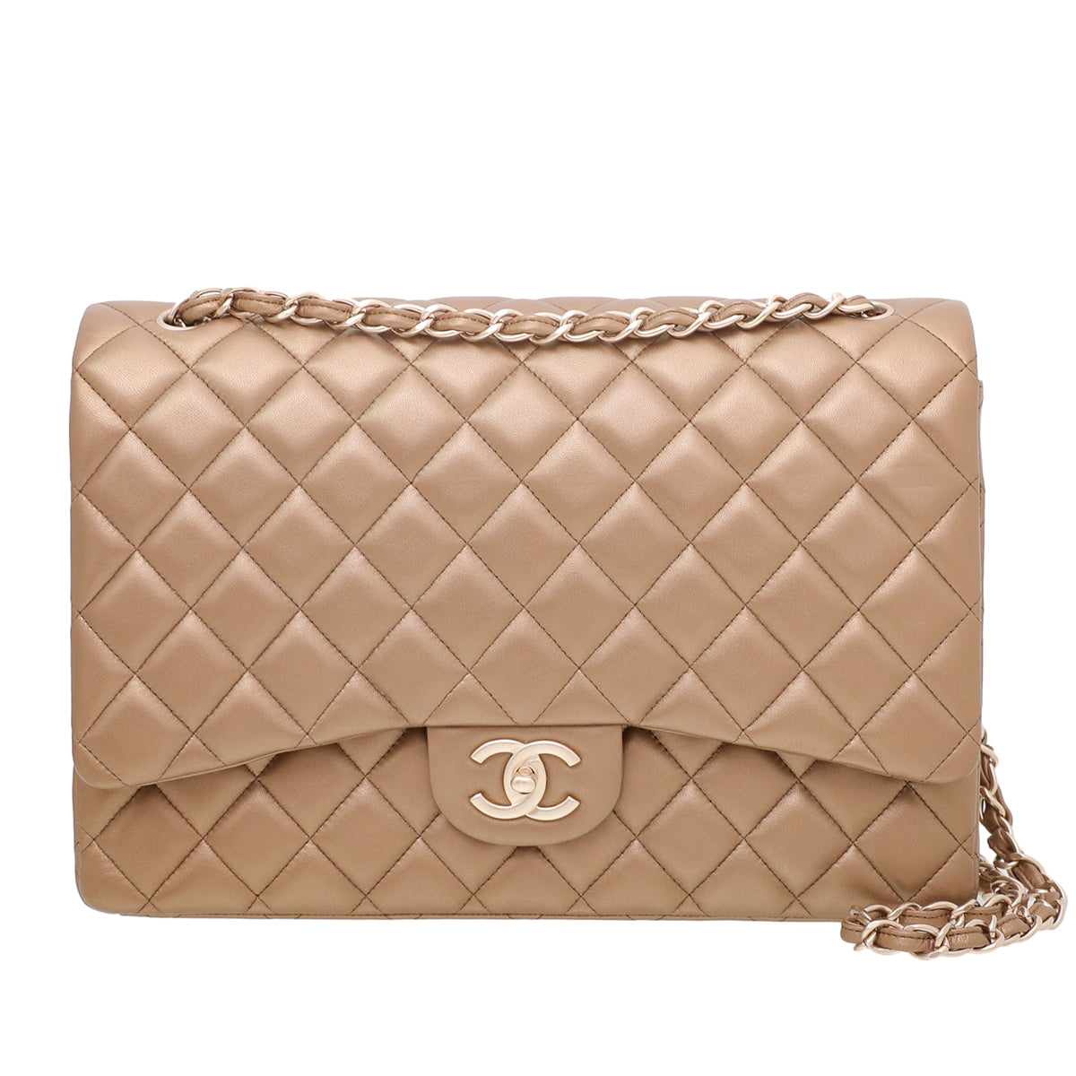 Chanel Golden Bronze Classic Double Flap Maxi Bag-Chanel-THE CLOSET