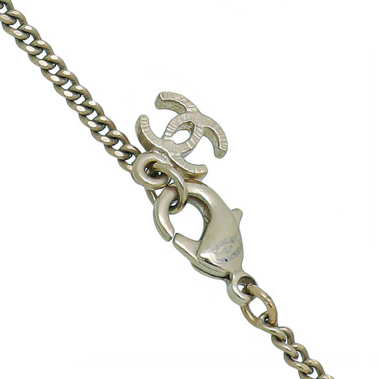 Chanel Blue Camellia Enamel Crystal Necklace