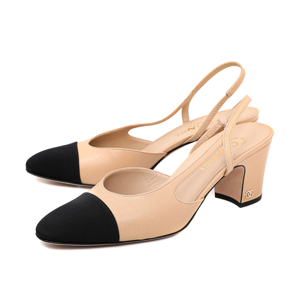 Chanel captoe slingback beige black-Chanel-THE CLOSET
