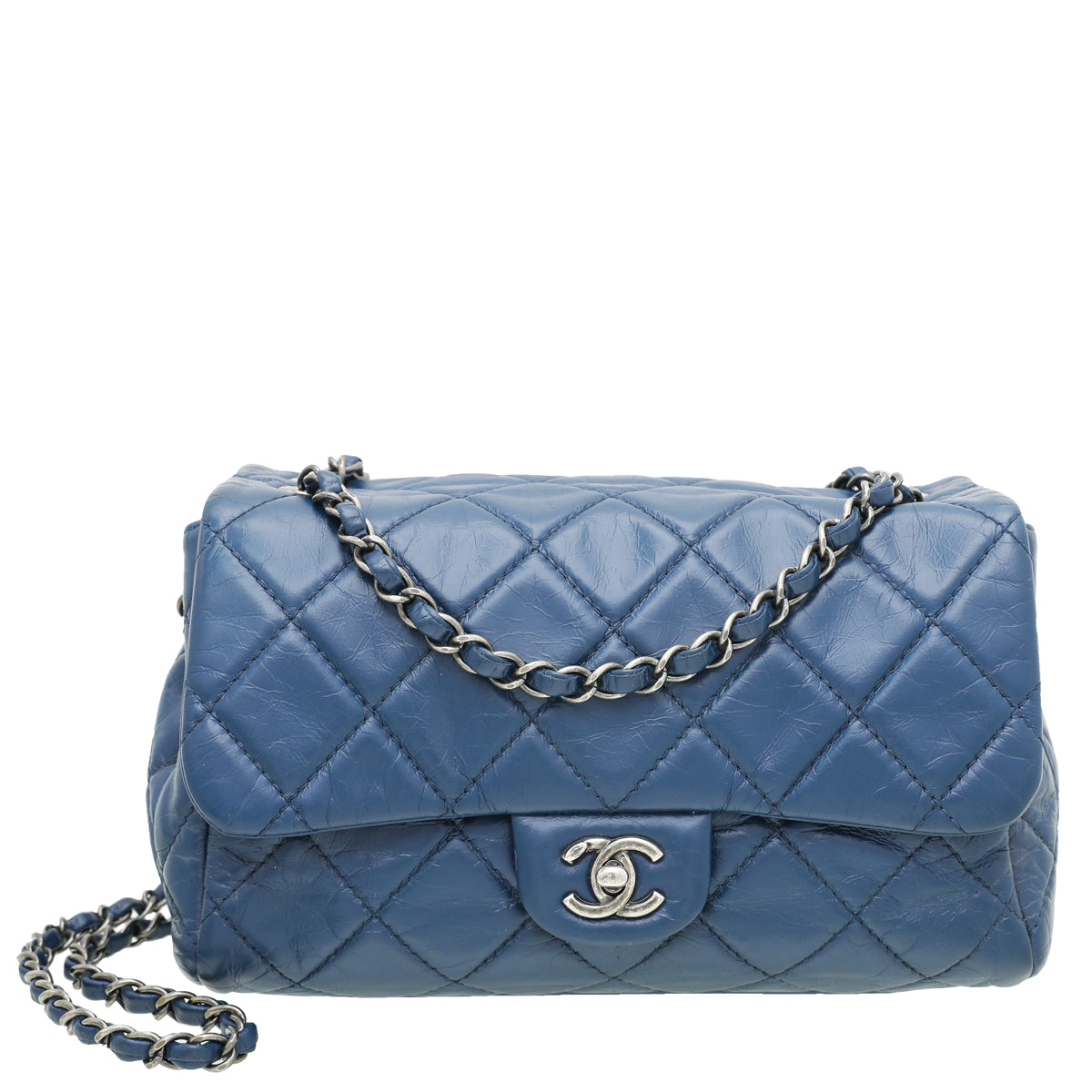 Chanel Blue CC Accordion Aged Flap Bag-Chanel-THE CLOSET