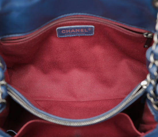 Chanel Blue CC Accordion Aged Flap Bag