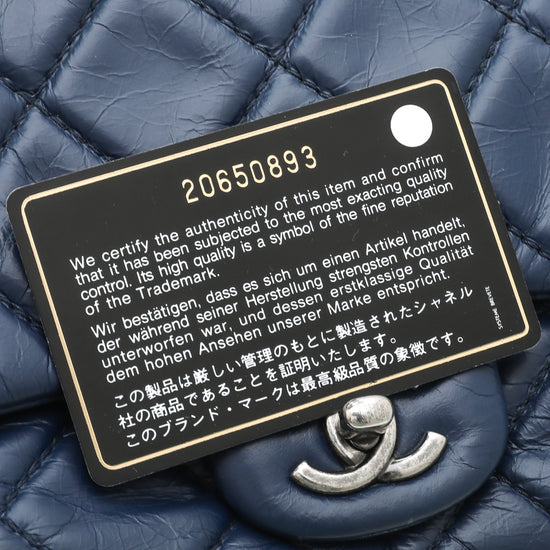 Chanel Blue CC Accordion Aged Flap Bag