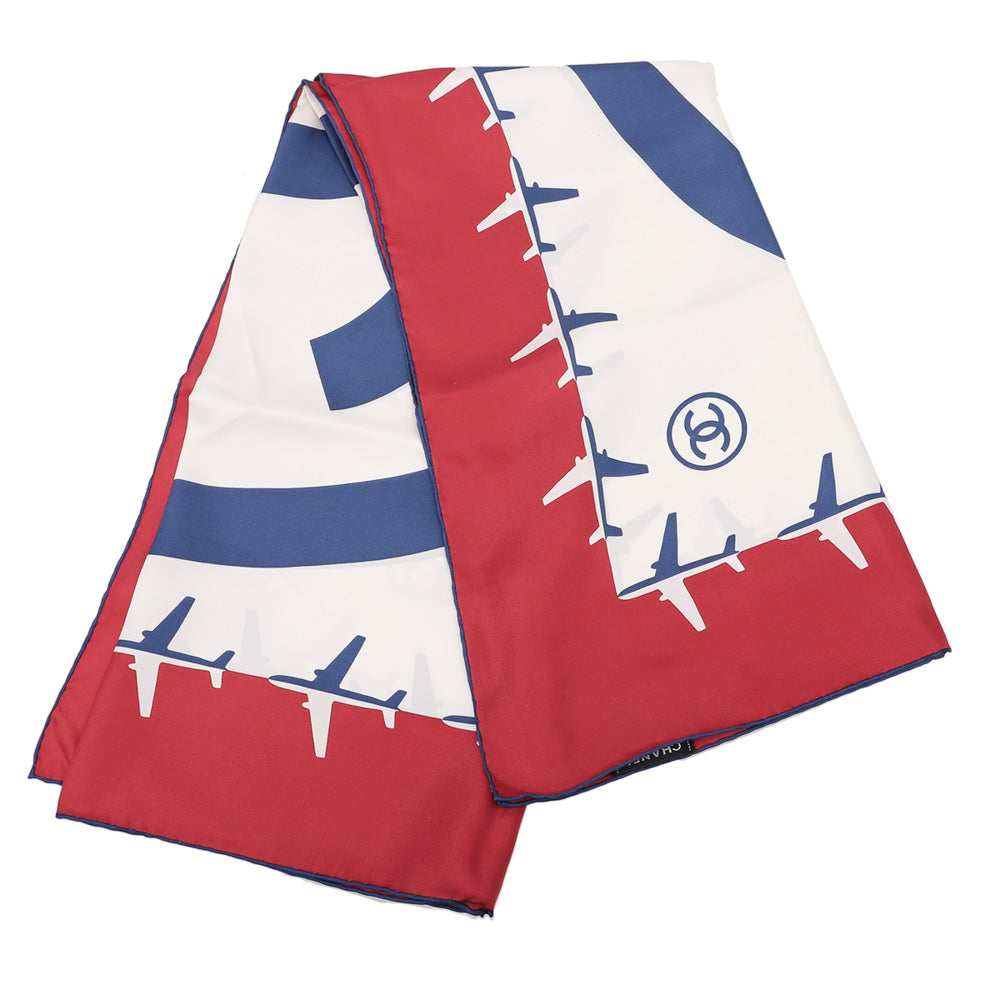 Chanel Tricolor CC Aeroport Print Silk Scarf-Chanel-THE CLOSET
