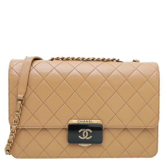 Chanel Camel CC Beauty Lock Flap Bag