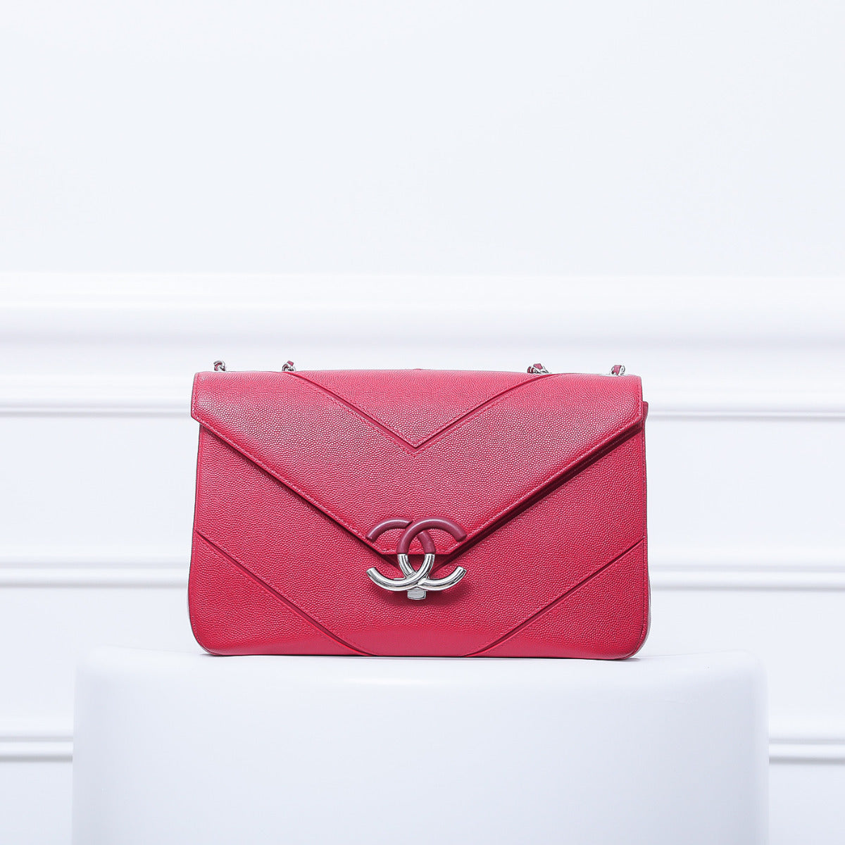 Chanel Red Chevron CC Flap-Chanel-THE CLOSET