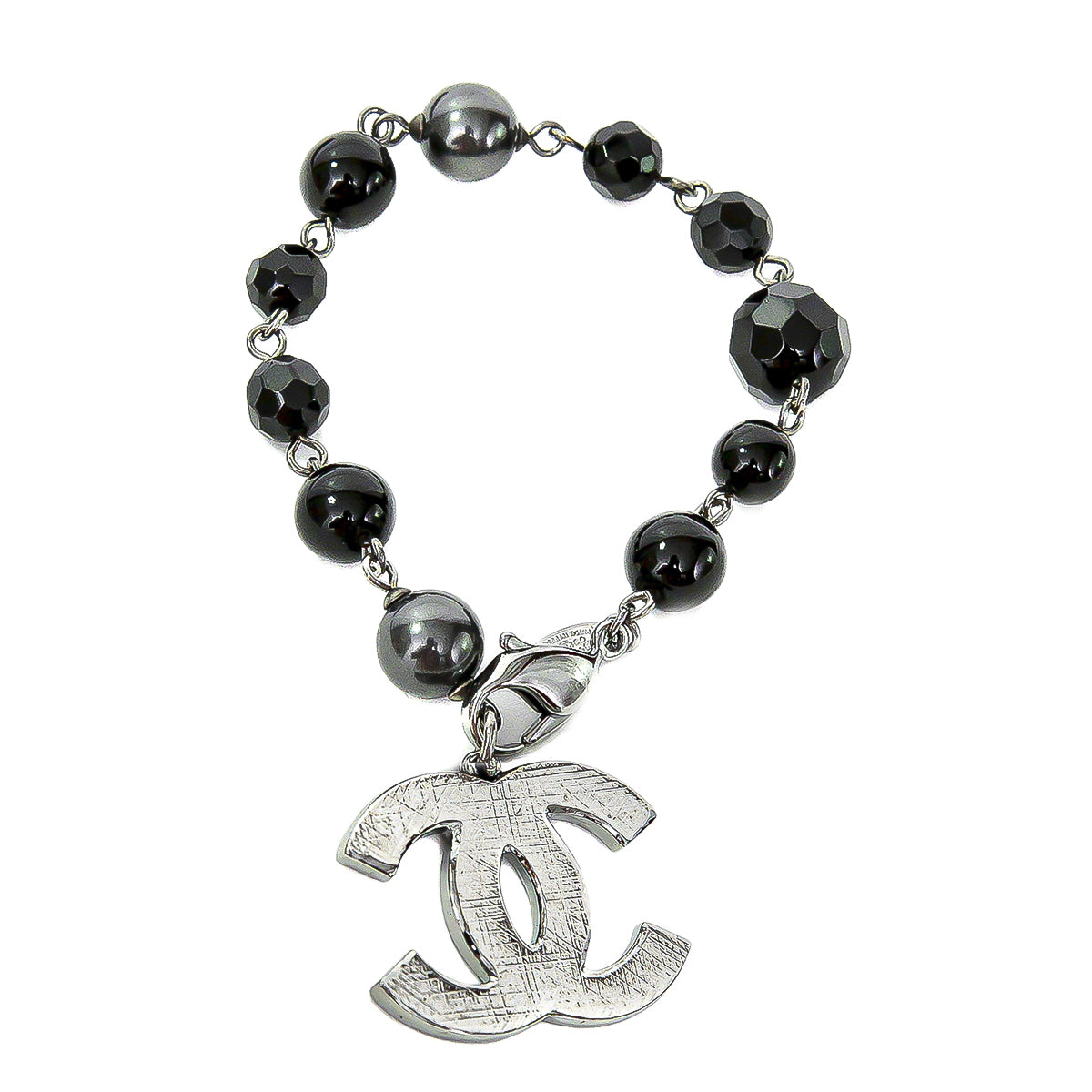 Chanel Black CC Faux Pearl Bracelet-Chanel-THE CLOSET