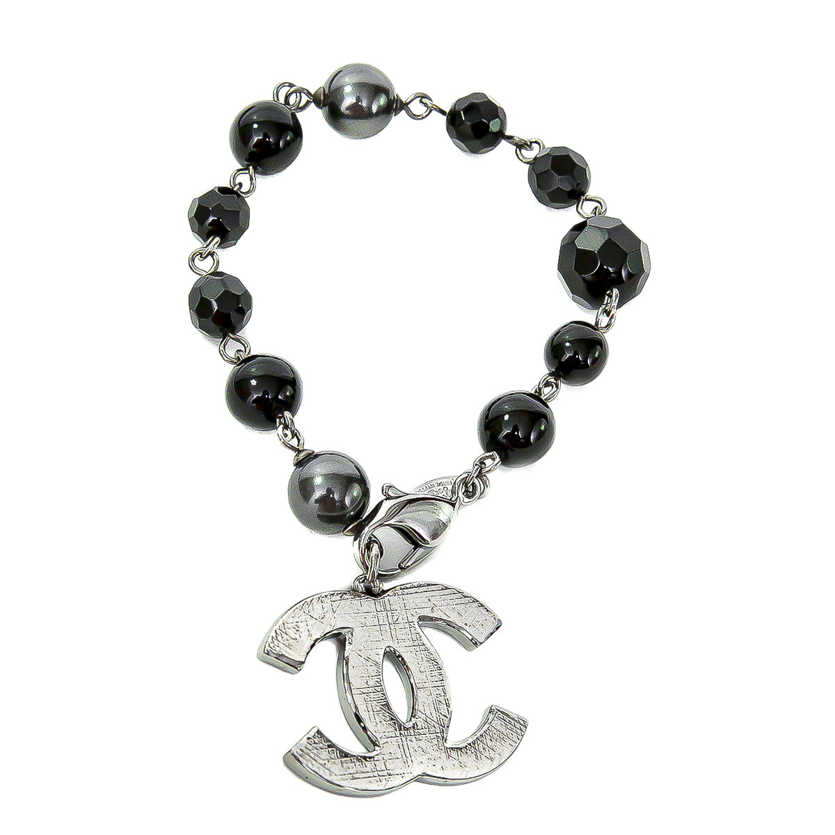 Chanel Vintage - CC Heart Charm Bracelet - Black - Chanel Bracelet - Luxury  High Quality - Avvenice
