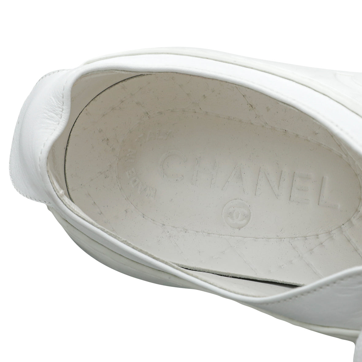 Chanel White CC Low Top Sneaker 36