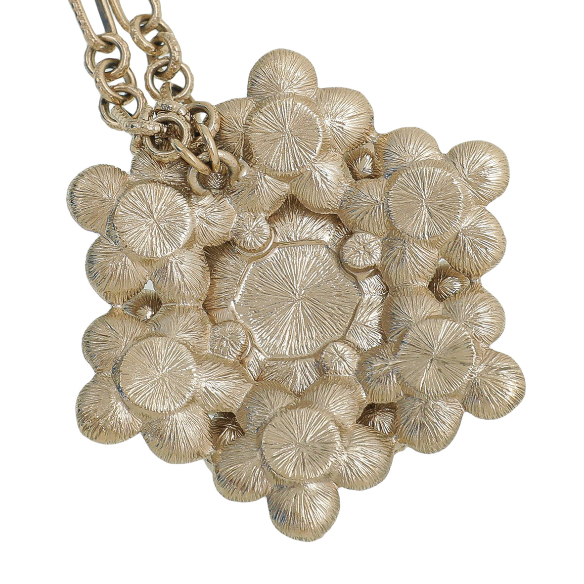 Chanel Ivory CC Camellia Pearl Pendant Chain Necklace