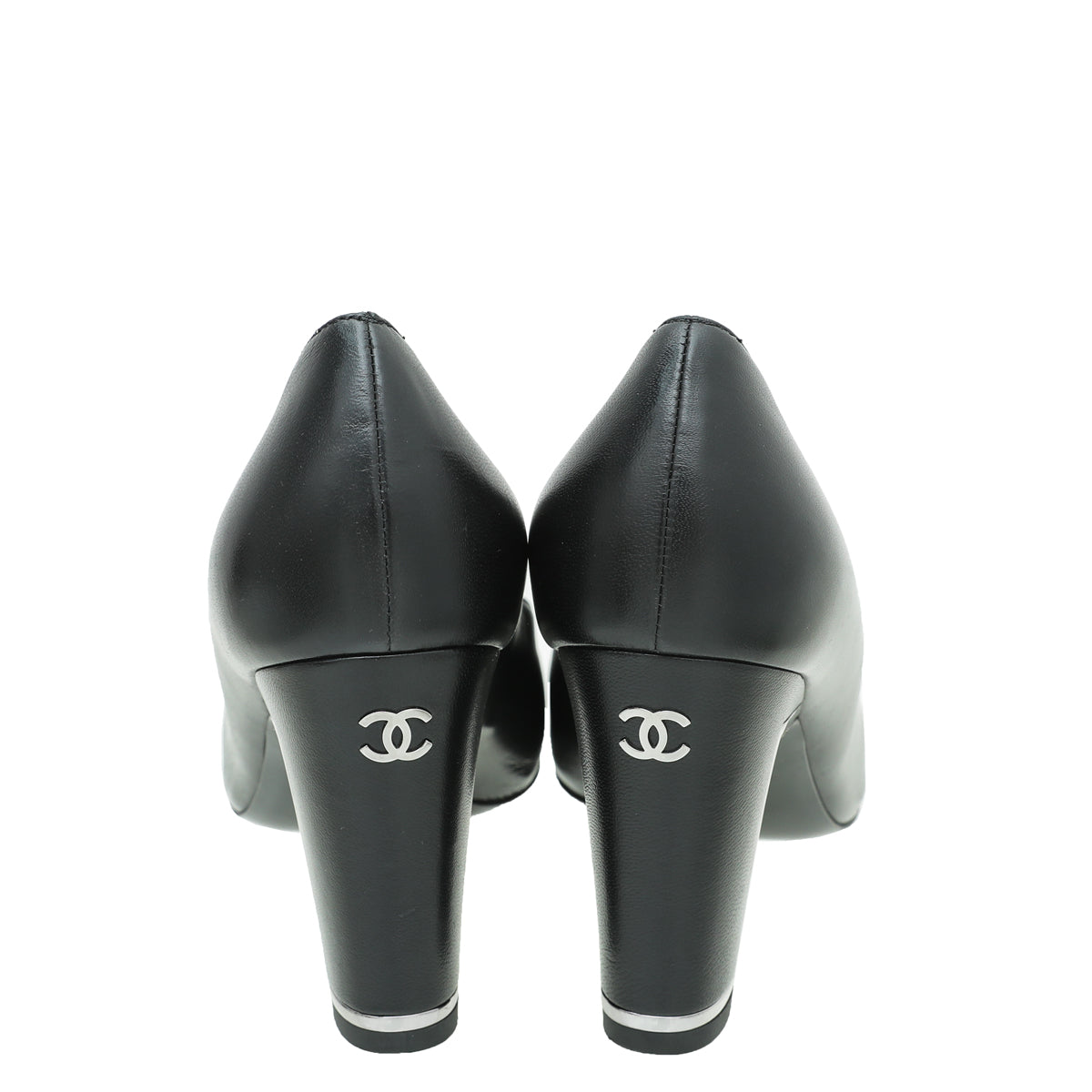 Chanel Black CC Cap Toe Pump 37.5-Chanel-THE CLOSET