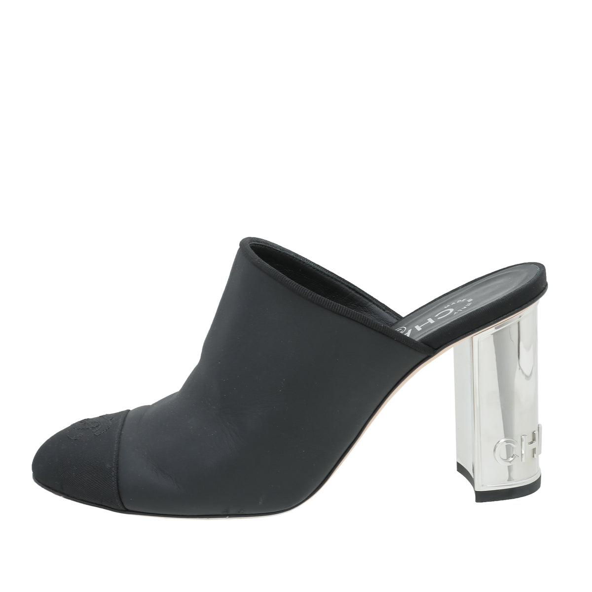 Chanel Black CC Cap Toe Mules 39-Chanel-THE CLOSET