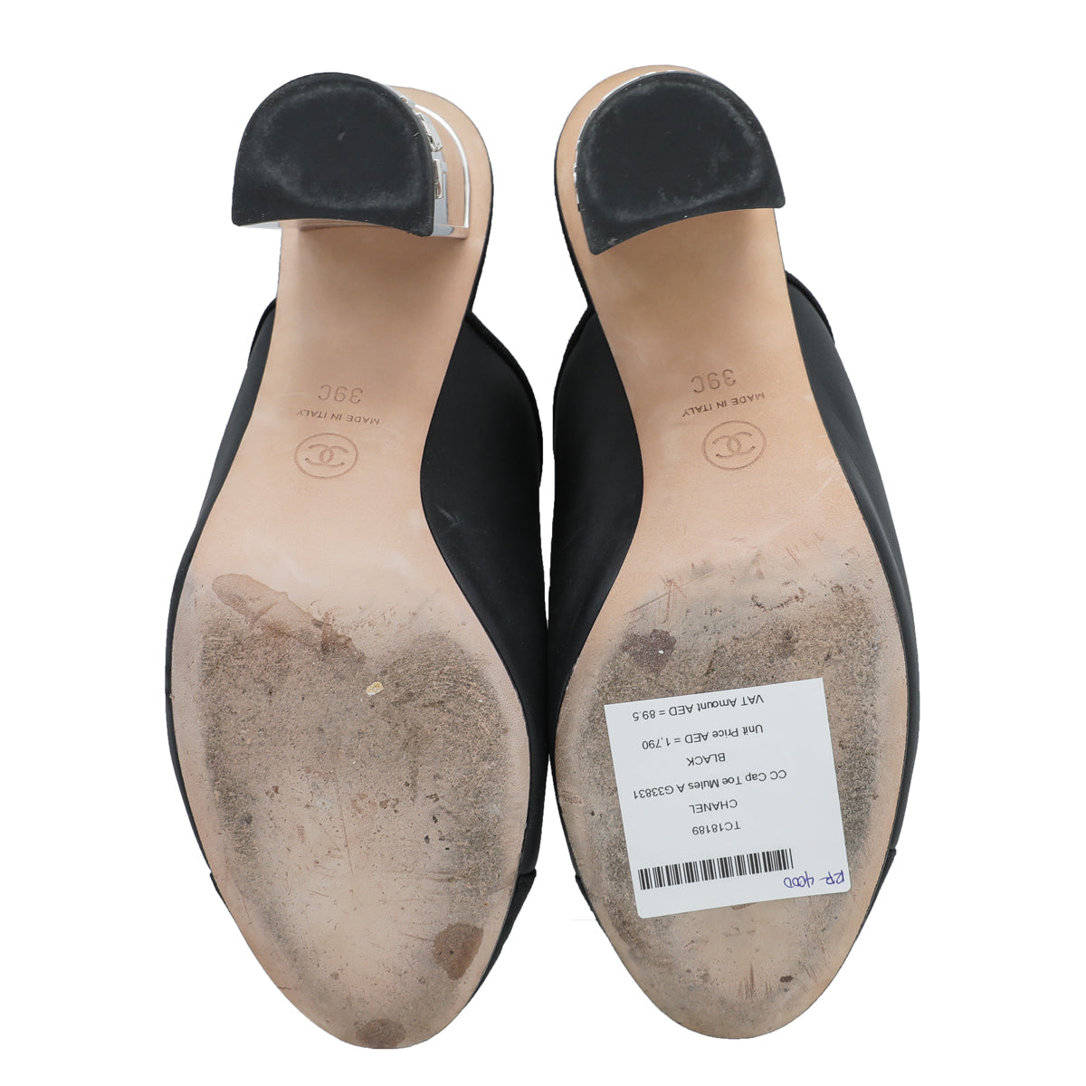 Chanel Black CC Cap Toe Mules 39-Chanel-THE CLOSET