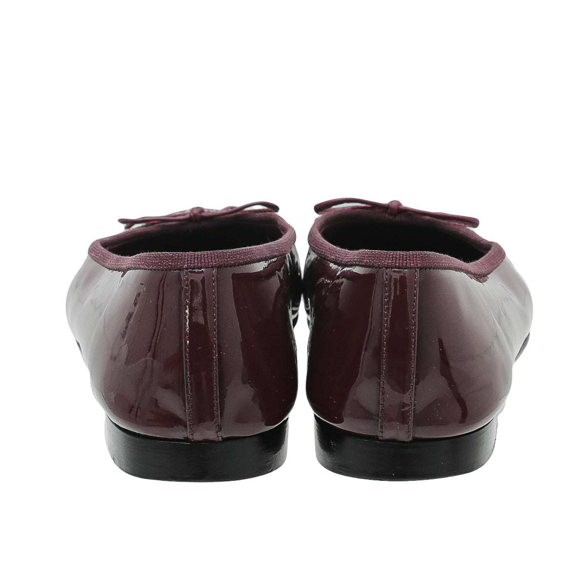 Chanel Burgundy CC Cap Toe Flat Ballerina 40 – THE CLOSET