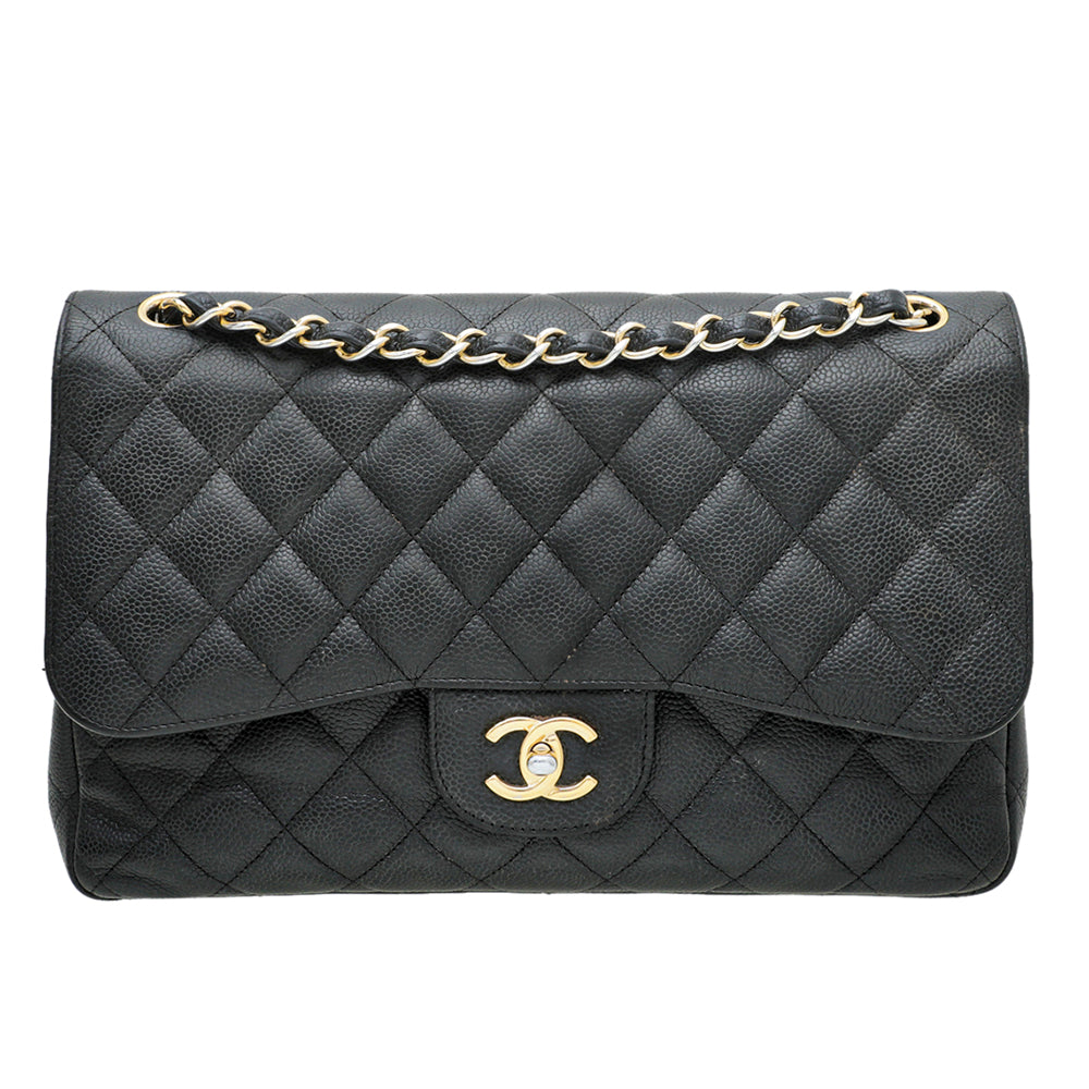 Chanel Black CC Classic Double Flap Jumbo Bag-Chanel-THE CLOSET