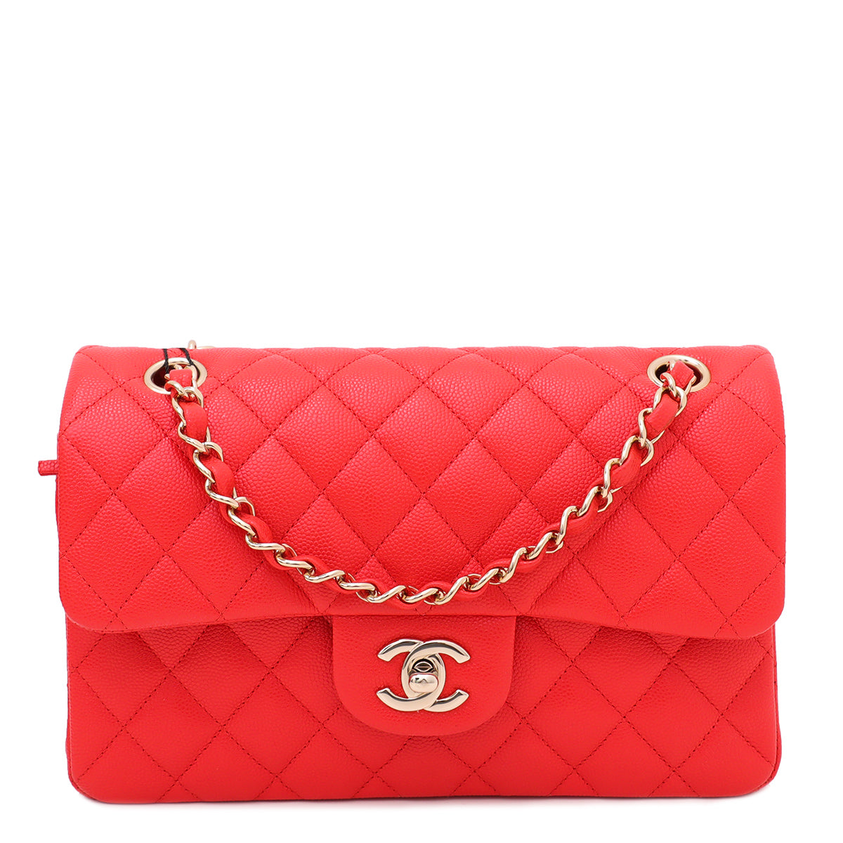 Chanel Red CC Classic Double Flap Small Bag-Chanel-THE CLOSET
