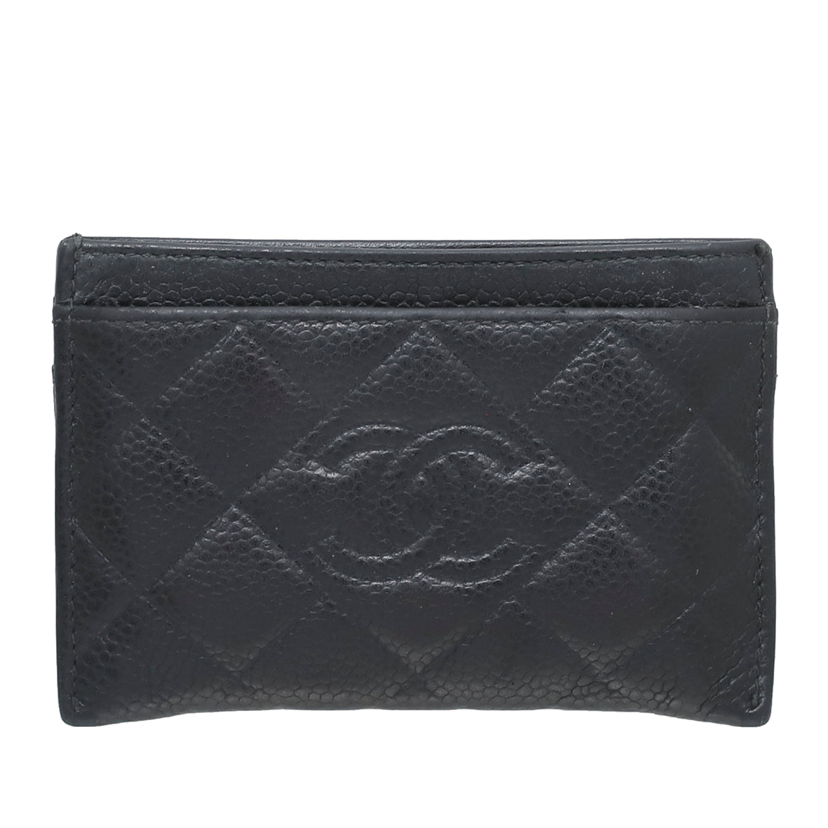 Chanel Black CC Diamond Card Holder-Chanel-THE CLOSET