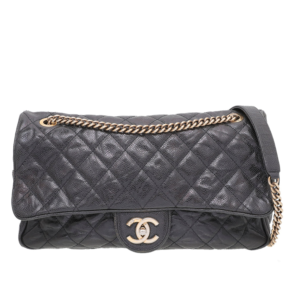Chanel Black CC Easy Flap Bag Jumbo Bag-Chanel-THE CLOSET
