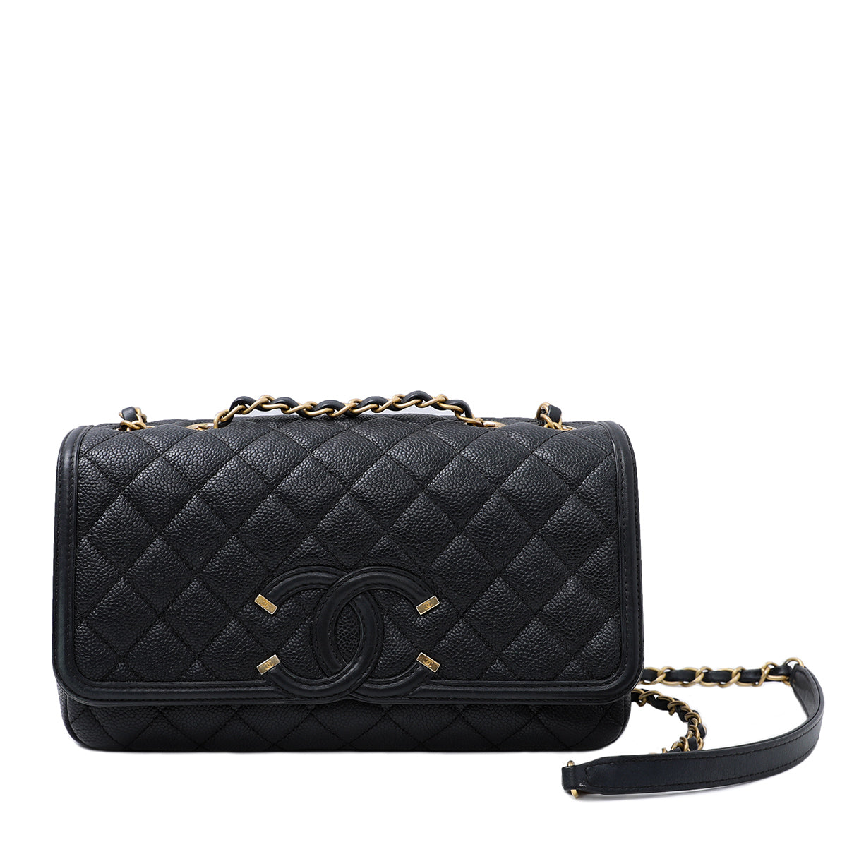 Chanel Black CC Filigree Flap Bag