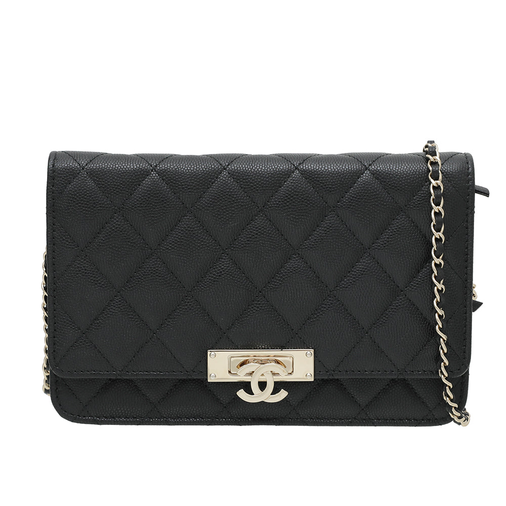 Chanel Black CC Golden Class Wallet On Chain