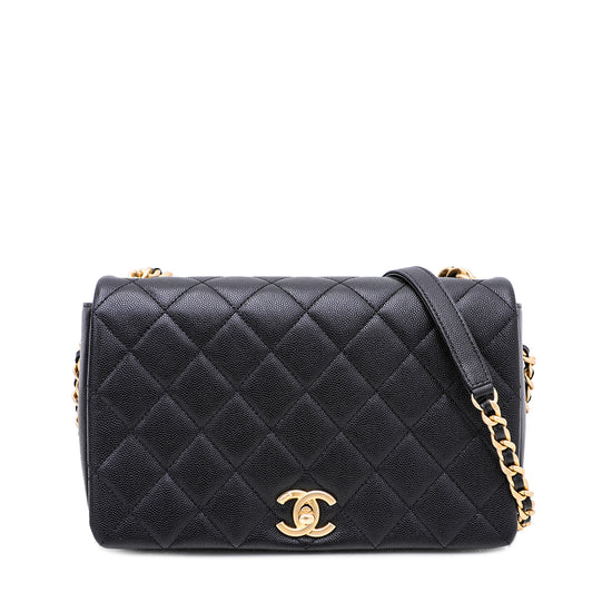 Chanel Black CC Handle Chain Flap Bag