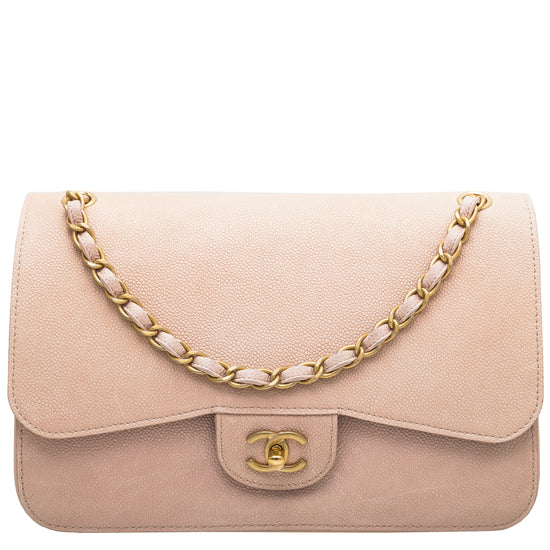 Chanel Light Pink CC Pure Double Flap Jumbo Bag