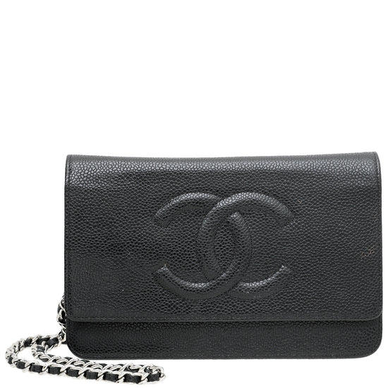 Chanel Black CC Timeless Wallet On Chain