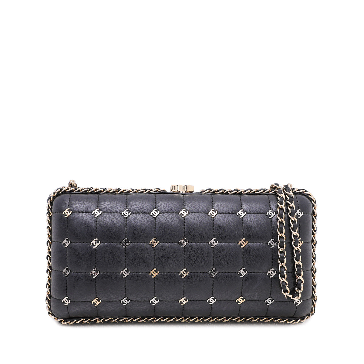 Chanel Black CC Chain Around Signature Clutch-Chanel-THE CLOSET