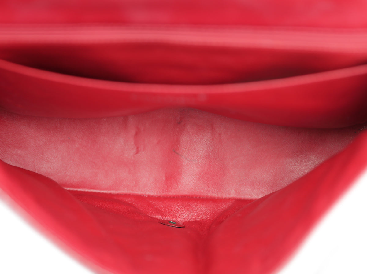 Chanel Red CC Chevron Single Flap Jumbo Bag-Chanel-THE CLOSET