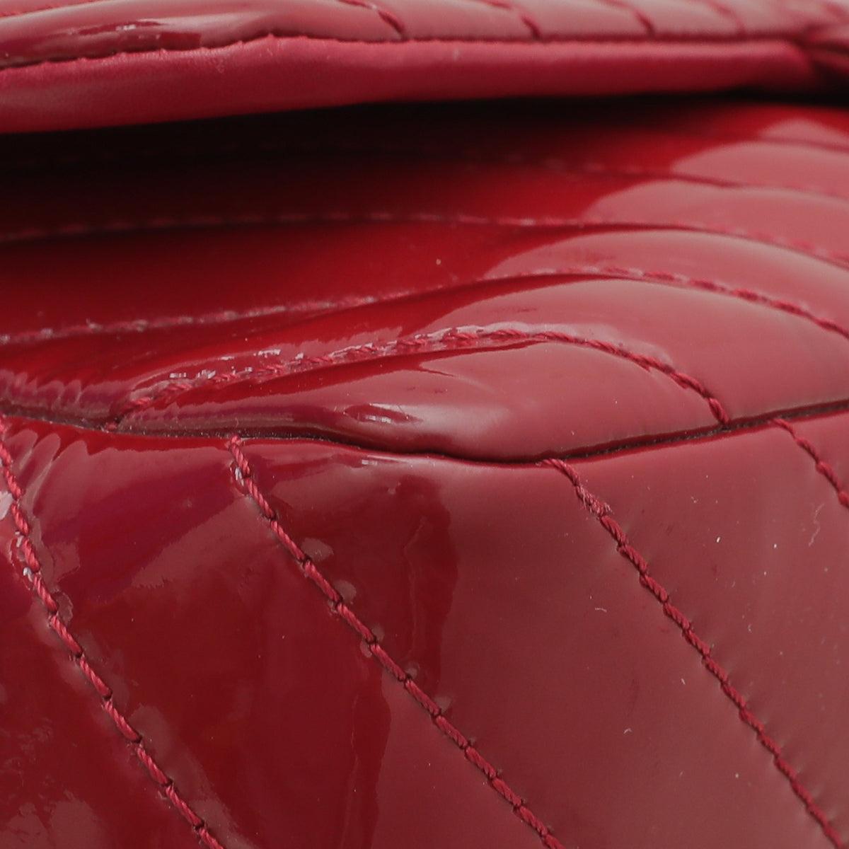 Chanel Red CC Chevron Single Flap Jumbo Bag-Chanel-THE CLOSET