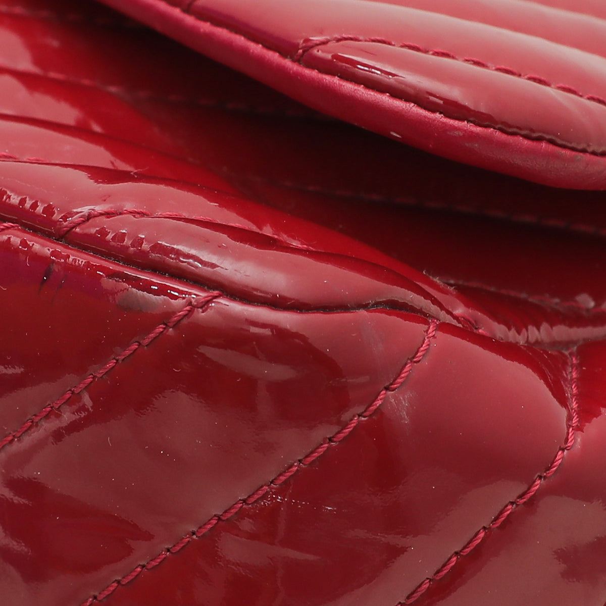 Chanel Red CC Chevron Single Flap Jumbo Bag-Chanel-THE CLOSET