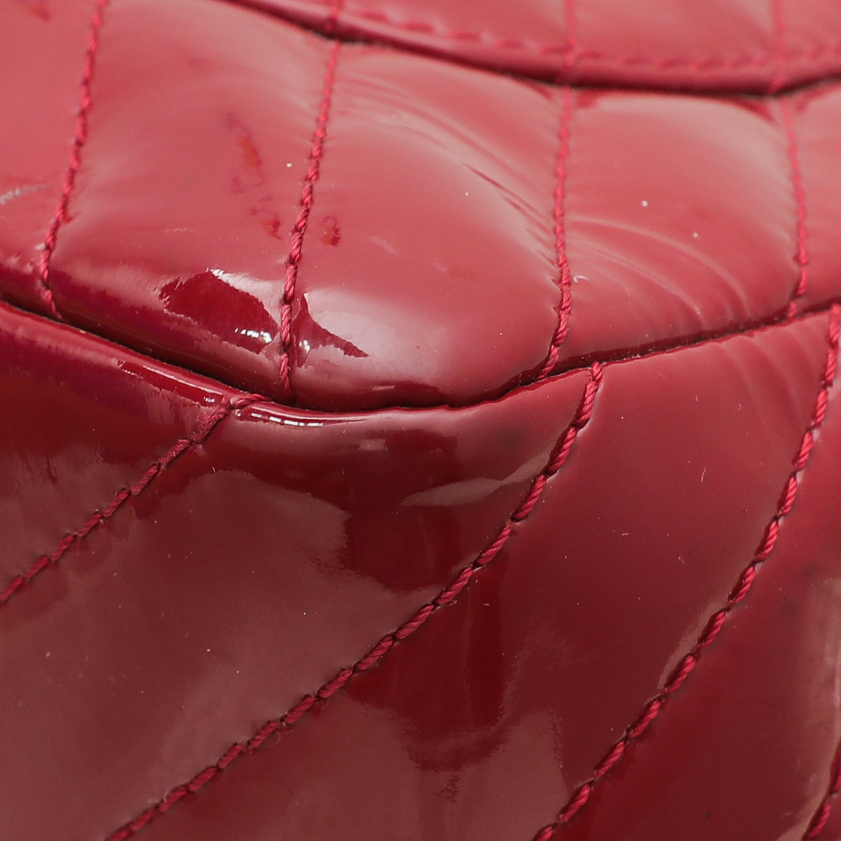 Chanel Red CC Chevron Single Flap Jumbo Bag-Chanel-THE CLOSET