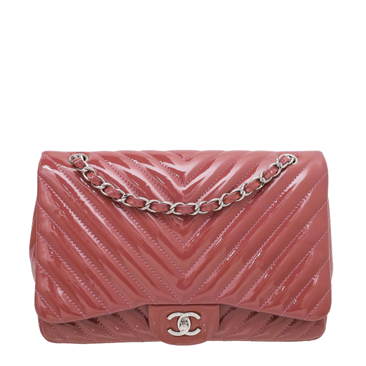 Chanel Old Rose CC Chevron Single Flap Bag-Chanel-THE CLOSET