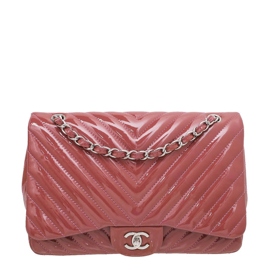 Chanel Old Rose CC Chevron Single Flap Bag