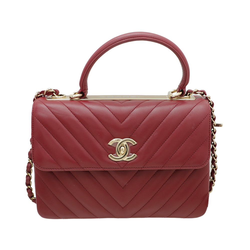 Chanel Red CC Chevron Trendy Small Bag-Chanel-THE CLOSET