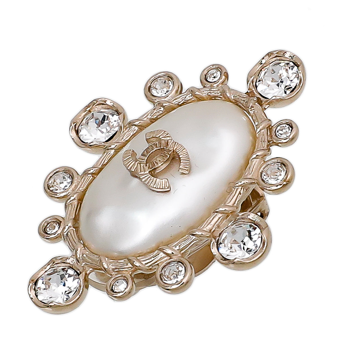 Chanel White CC Chic Metal Resin Earrings-Chanel-THE CLOSET