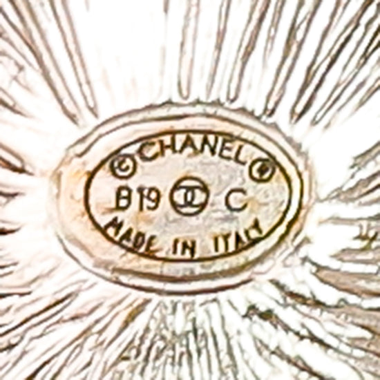 Chanel White CC Chic Metal Resin Earrings