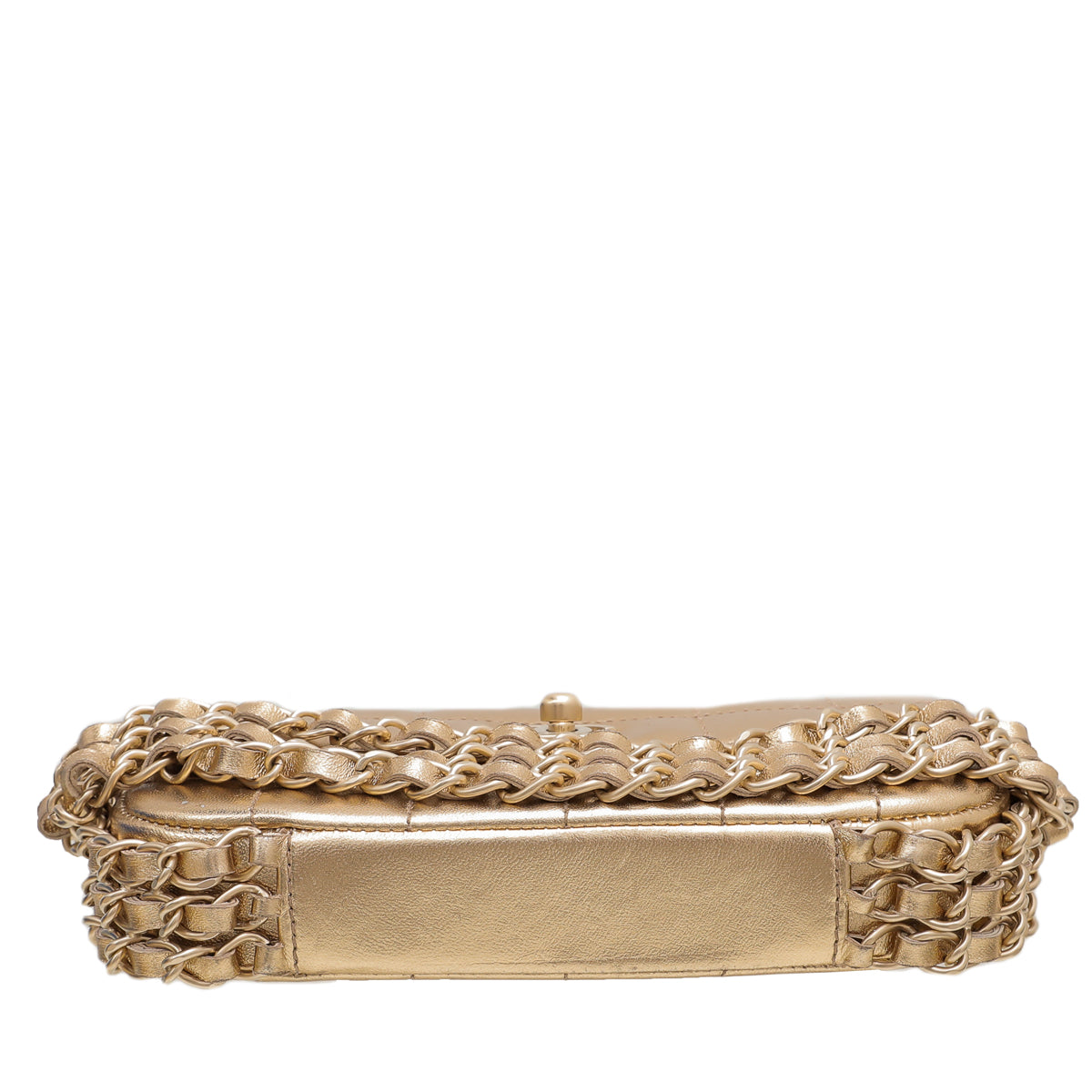 Chanel Metallic Gold CC Chocolate Bar Triple Chain Bag-Chanel-THE CLOSET