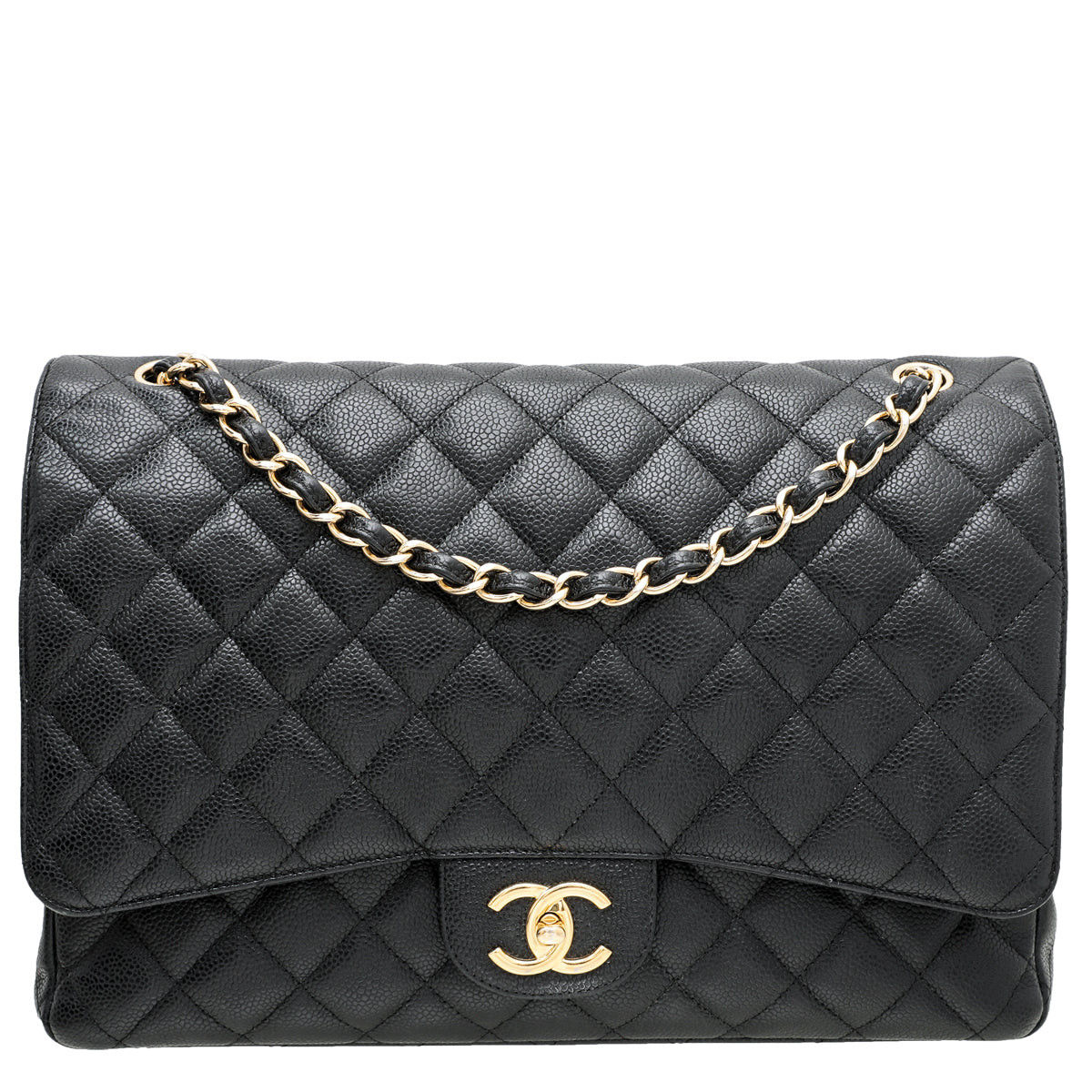 Chanel Black CC Classic Double Flap Maxi Bag-Chanel-THE CLOSET