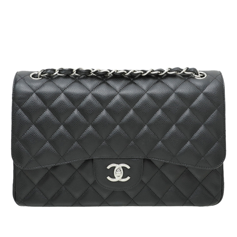 Chanel Black CC Classic Double Flap Jumbo Bag-Chanel-THE CLOSET