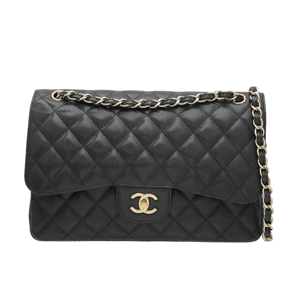 Chanel Black CC Classic Double Flap Jumbo Bag-Chanel-THE CLOSET